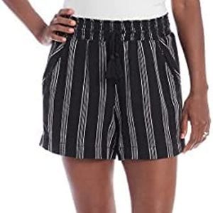 Womens / Ladies Striped Shorts Elastic Waist Drawstring with Pockets